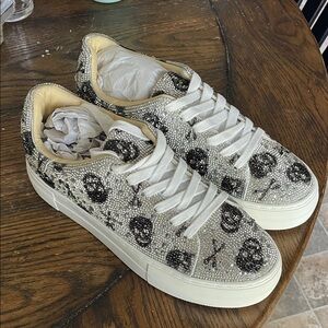 Betsey Johnson Crystal Skull Sneakers